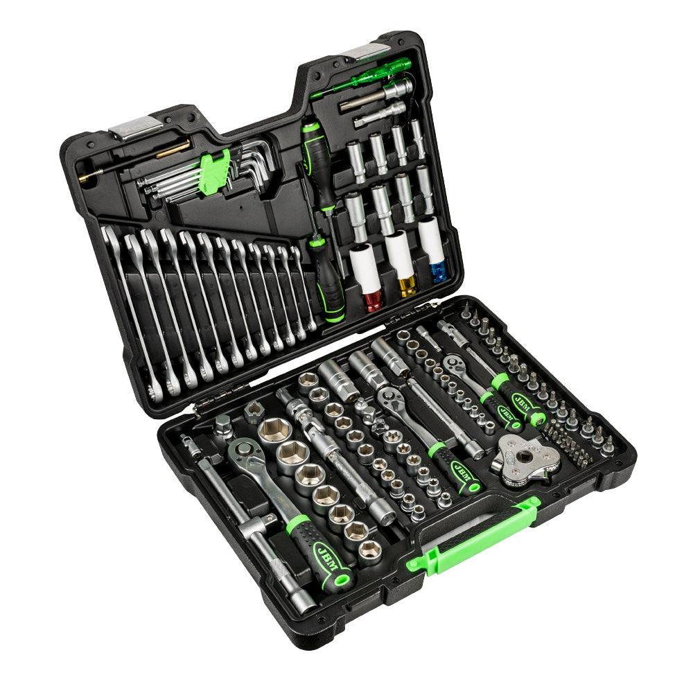 132-PIECE TOOL CASE WITH 1/2", 1/4" AND 3/8" HEX SOCKETS – ZINC-PLATED FINISH